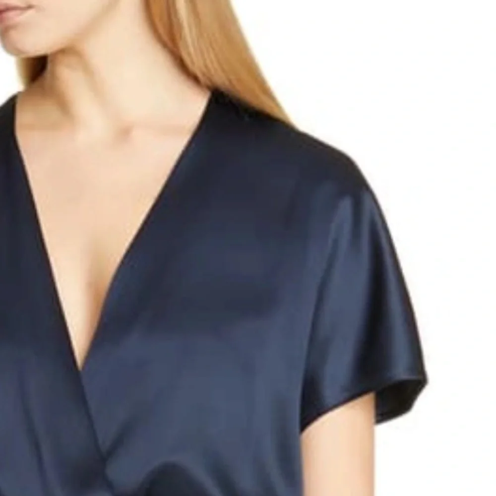 Cushnie Navy Blue Silk Bodysuit size XXL